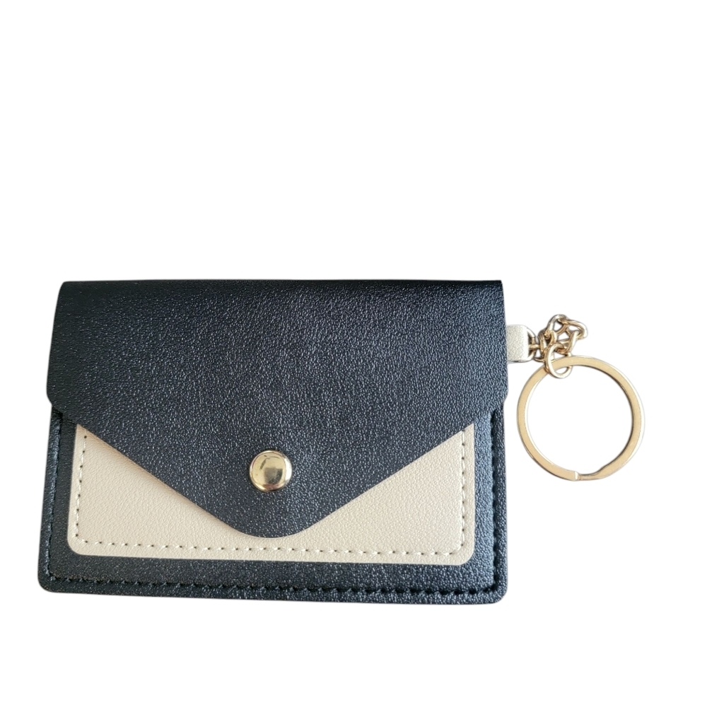Black and Cream Card Holder with Keyring